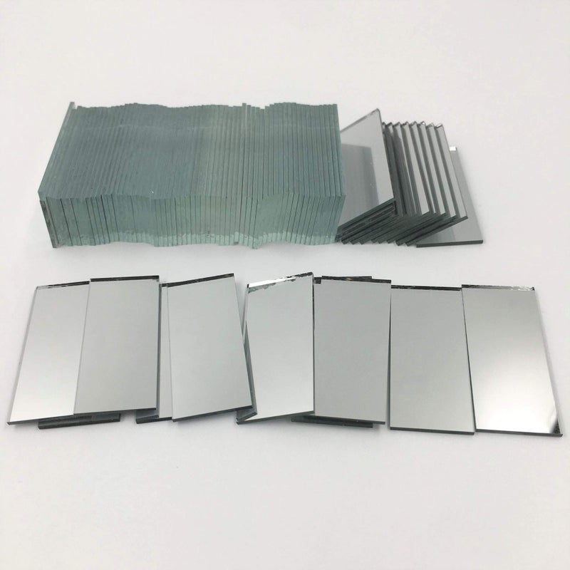 NUORUI Glass Mosaic Rectangles Brick-Shaped Mirror Mosaic Tiles (Pack of 60) (15 x 35 mm) - Image 1
